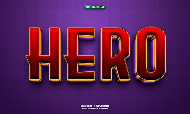Efecto de texto editable Hero 3D
