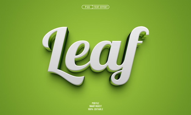 Efecto de texto editable en hoja 3D