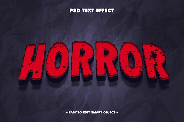 Efecto de texto editable de horror