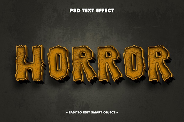 Efecto de texto editable de horror