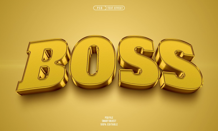 PSD gratuito efecto de texto editable jefe 3d