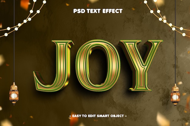 Efecto de texto editable de Joy