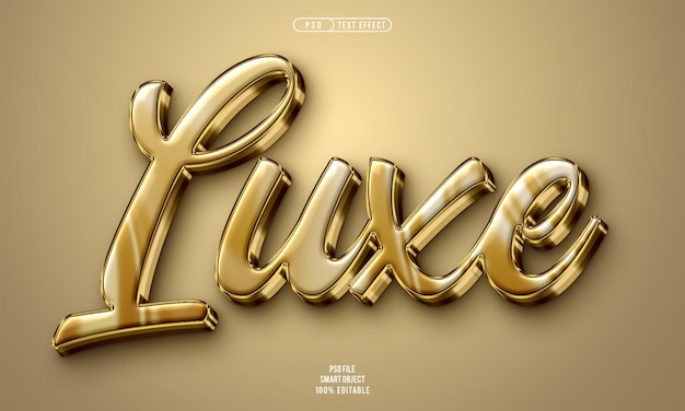 Efecto de texto editable Luxe 3D