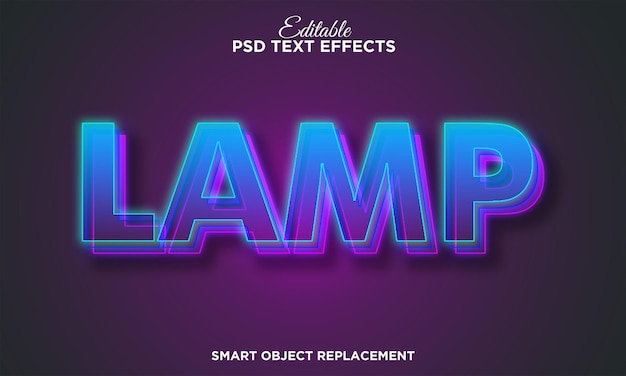 Efecto de texto editable con luz de neón