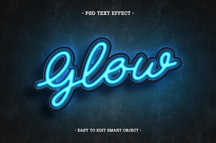 Efecto de texto editable con luz de neón