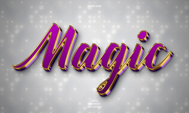 efecto de texto editable mágico 3d
