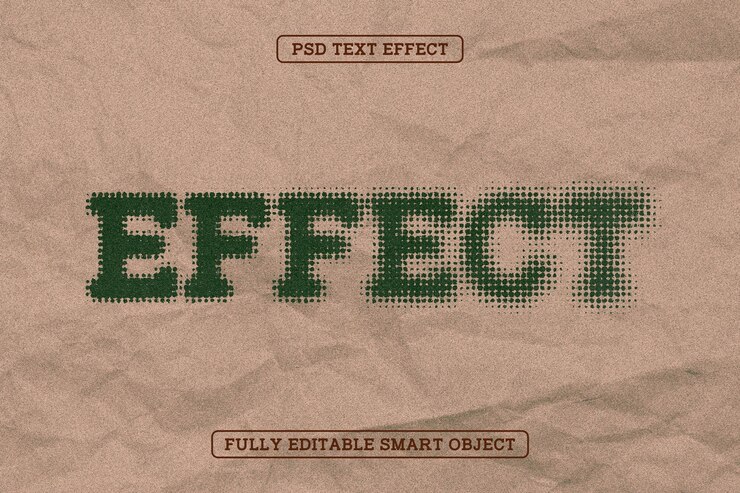 PSD gratuito efecto de texto editable de medio tono