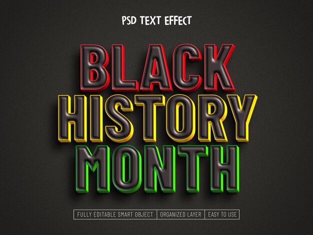 Efecto de texto editable del mes de la historia negra