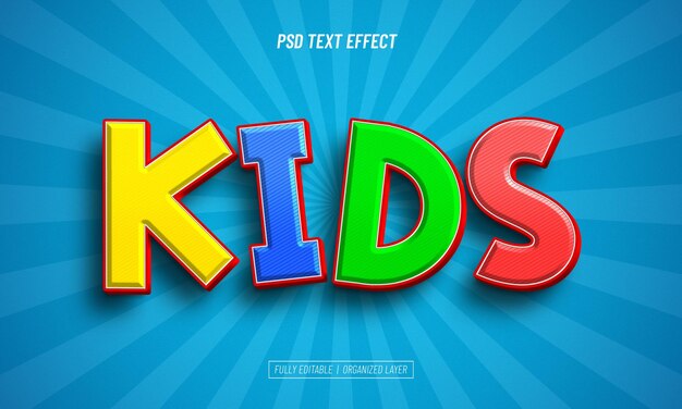 Efecto de texto editable para niños