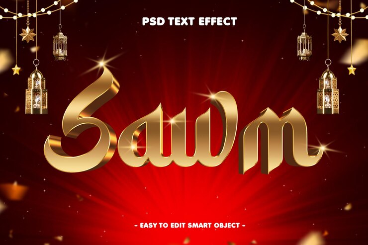 PSD gratuito efecto de texto editable de ramadan kareem