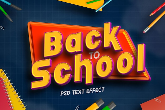 Efecto de texto editable de regreso a la escuela
