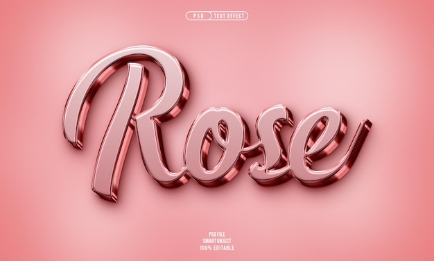 Efecto de texto editable rosa 3D