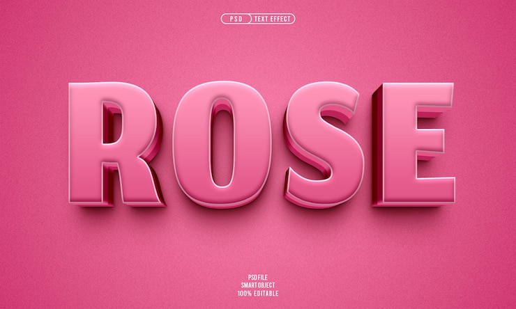 PSD gratuito efecto de texto editable rosa 3d