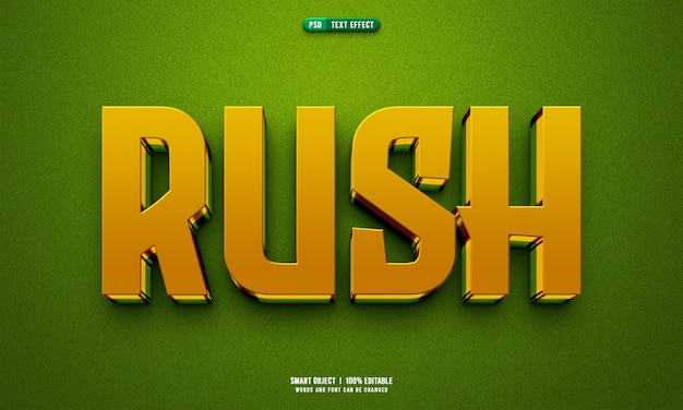 Efecto de texto editable Rush 3D