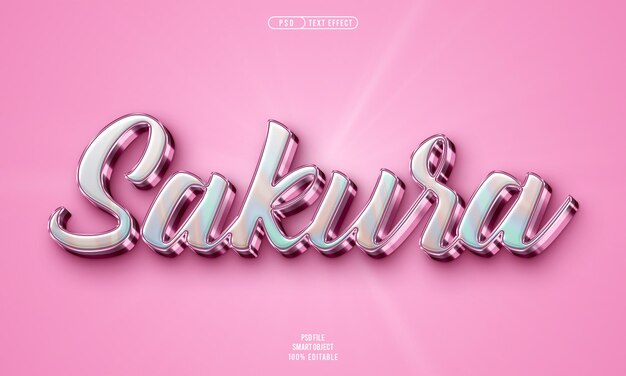 Efecto de texto editable Sakura 3D