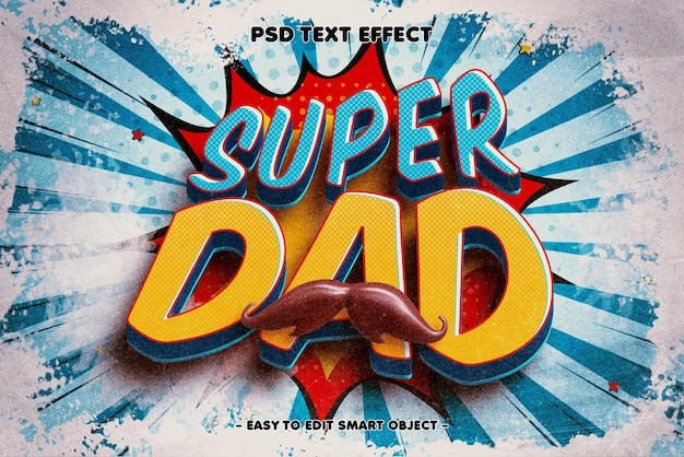 Efecto de texto editable Super Dad 3D
