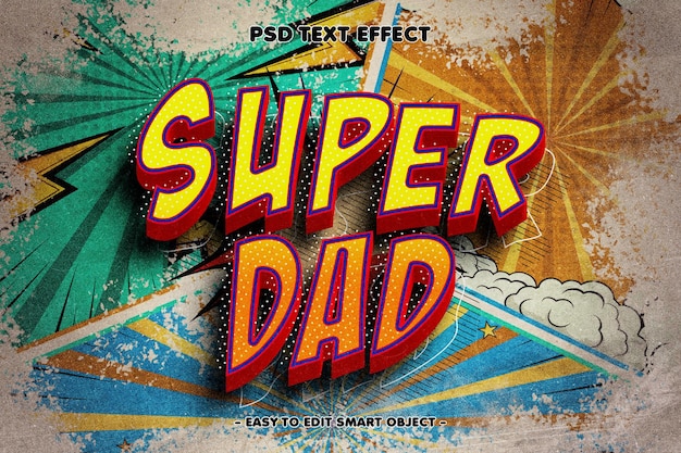 Efecto de texto editable Super Dad 3D
