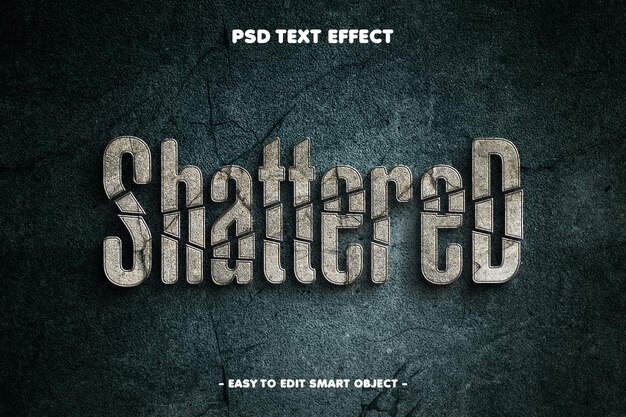 Efecto de texto editable con textura de pared destrozada