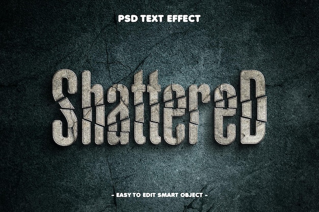 Efecto de texto editable con textura de pared destrozada