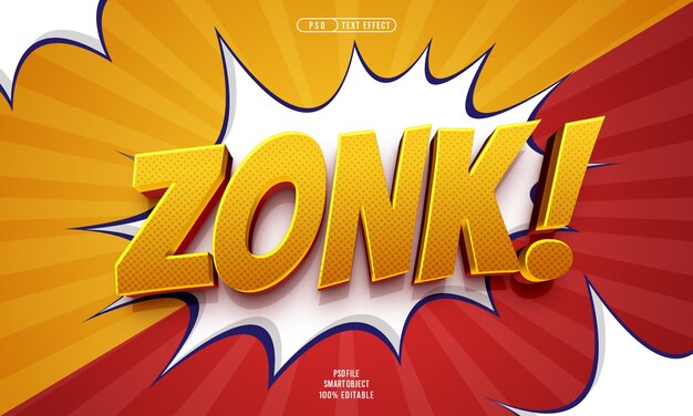 Efecto de texto editable Zonk 3D