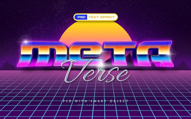 PSD gratuito efecto de texto de estilo 3d retro espacial