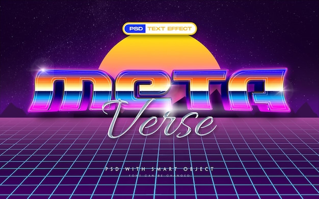 Efecto de texto de estilo 3D retro espacial