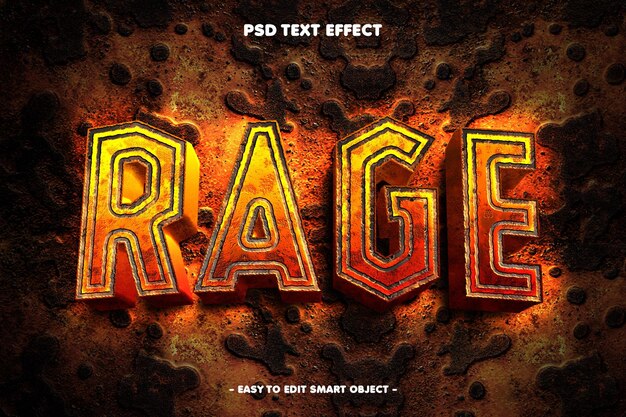 Efecto de texto de estilo Burning Rage editable