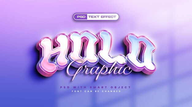 Efecto de texto de estilo de escapismo holográfico