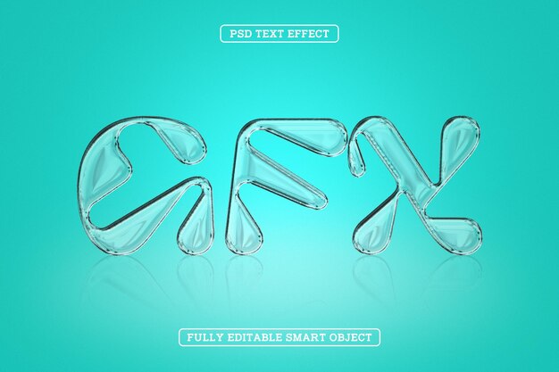 Efecto de texto de estilo GFX Glass