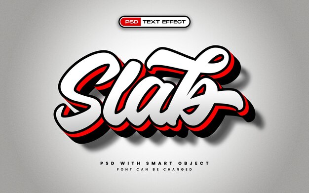 Efecto de texto de estilo de losa 3D