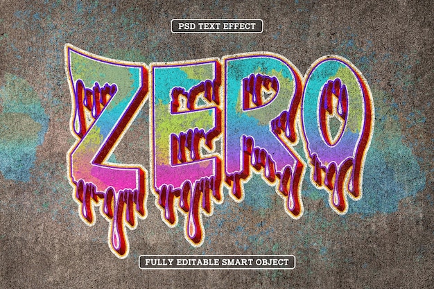 Efecto de texto de estilo Street Art Zero Graffiti