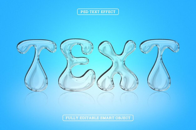 Efecto de texto de estilo de vidrio