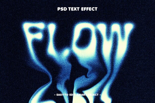 Efecto de texto de flujo de estilo de fusión colorido