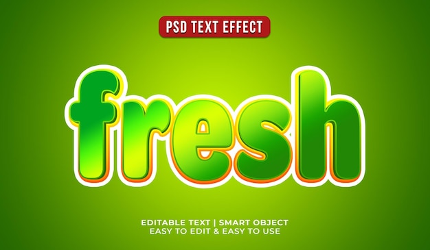 PSD gratuito efecto de texto fresco editable