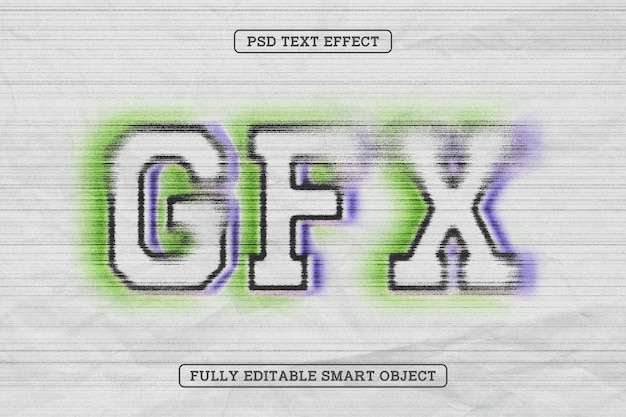 Efecto de texto GFX de estilo parpadeante