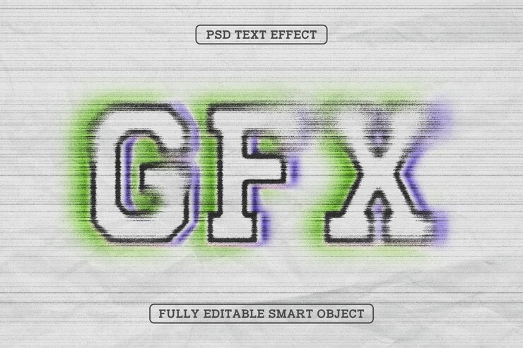 PSD gratuito efecto de texto gfx de estilo parpadeante