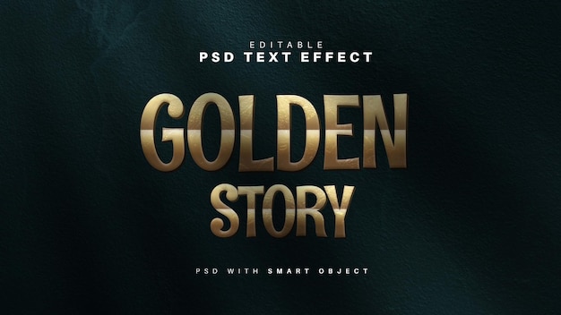 PSD gratuito efecto de texto golden story