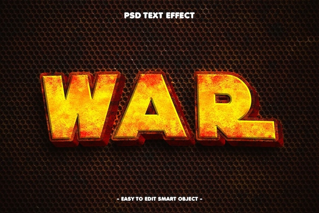 Efecto del texto de guerra en el fondo oxidado