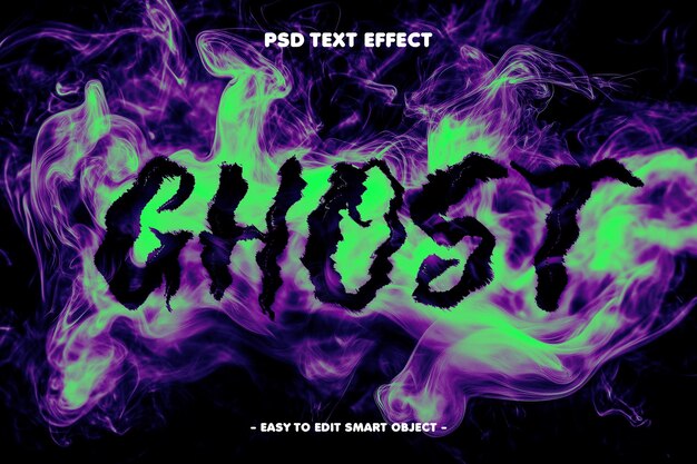 Efecto de texto de humo fantasma