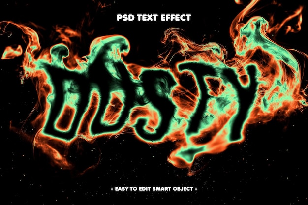 Efecto de texto de humo polvoriento