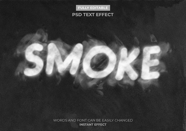 PSD gratuito efecto de texto de humo