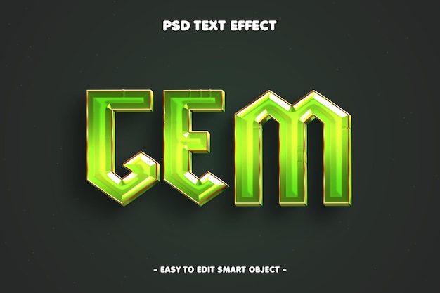 Efecto de texto joya gema