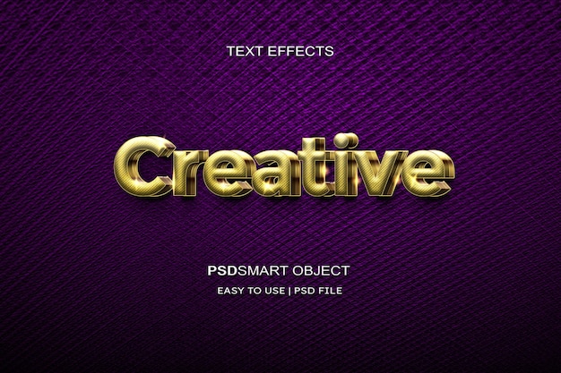Efecto de texto de lujo estilo de texto 3d de oro creativo