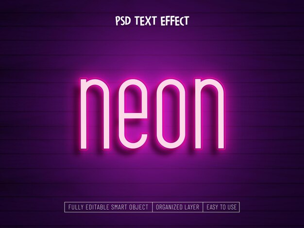 Efecto de texto de luz de neón