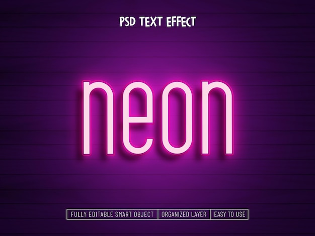 Efecto de texto de luz de neón