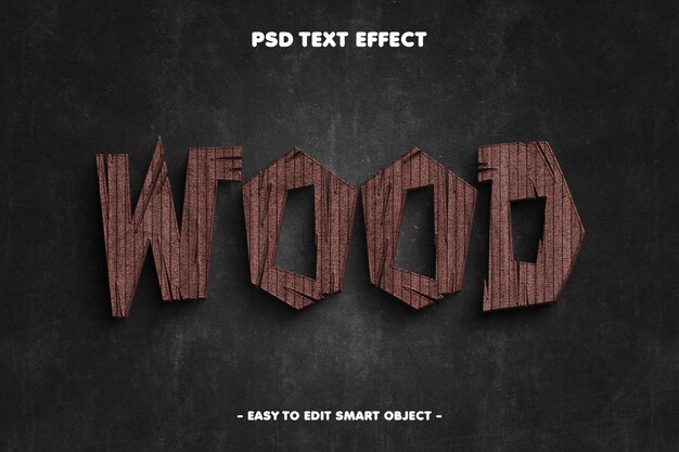 Efecto de texto de madera