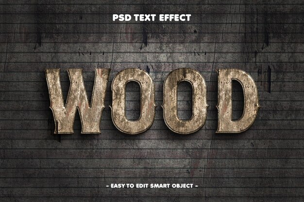 Efecto de texto de madera
