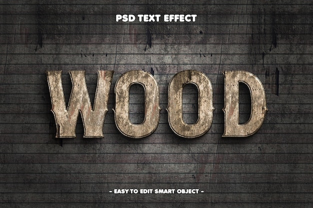 Efecto de texto de madera