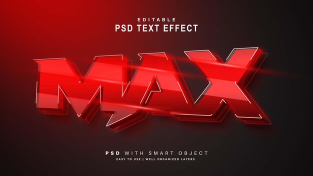 Efecto de texto máximo rojo