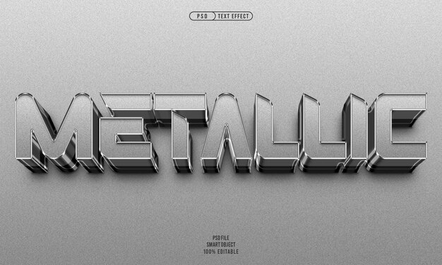 Efecto de texto metálico 3D editable